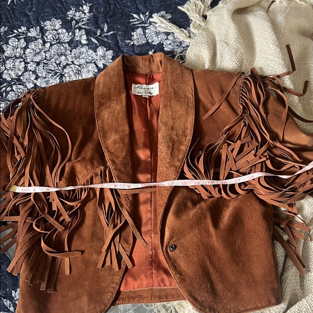 Vintage Ann Taylor Suede Fringe Jacket - Picture 10 of 15